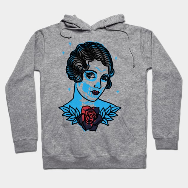 Lady Rose Day of the Dead Hoodie by Travis Knight